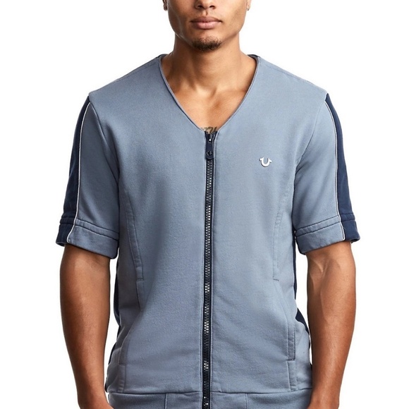 True Religion Zip Up Active Baseball Top Sweatshirt Streetwear Men's Size Small - Picture 4 of 11